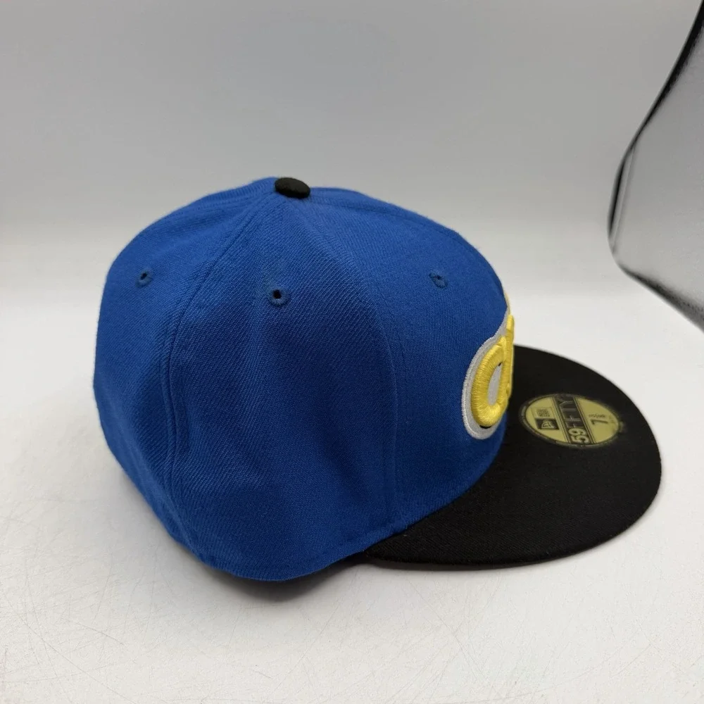 New Era 59Fifty Cleveland Cavaliers Cavs Hat Cap 7 3/8 Blue Yellow Fitted NBA
